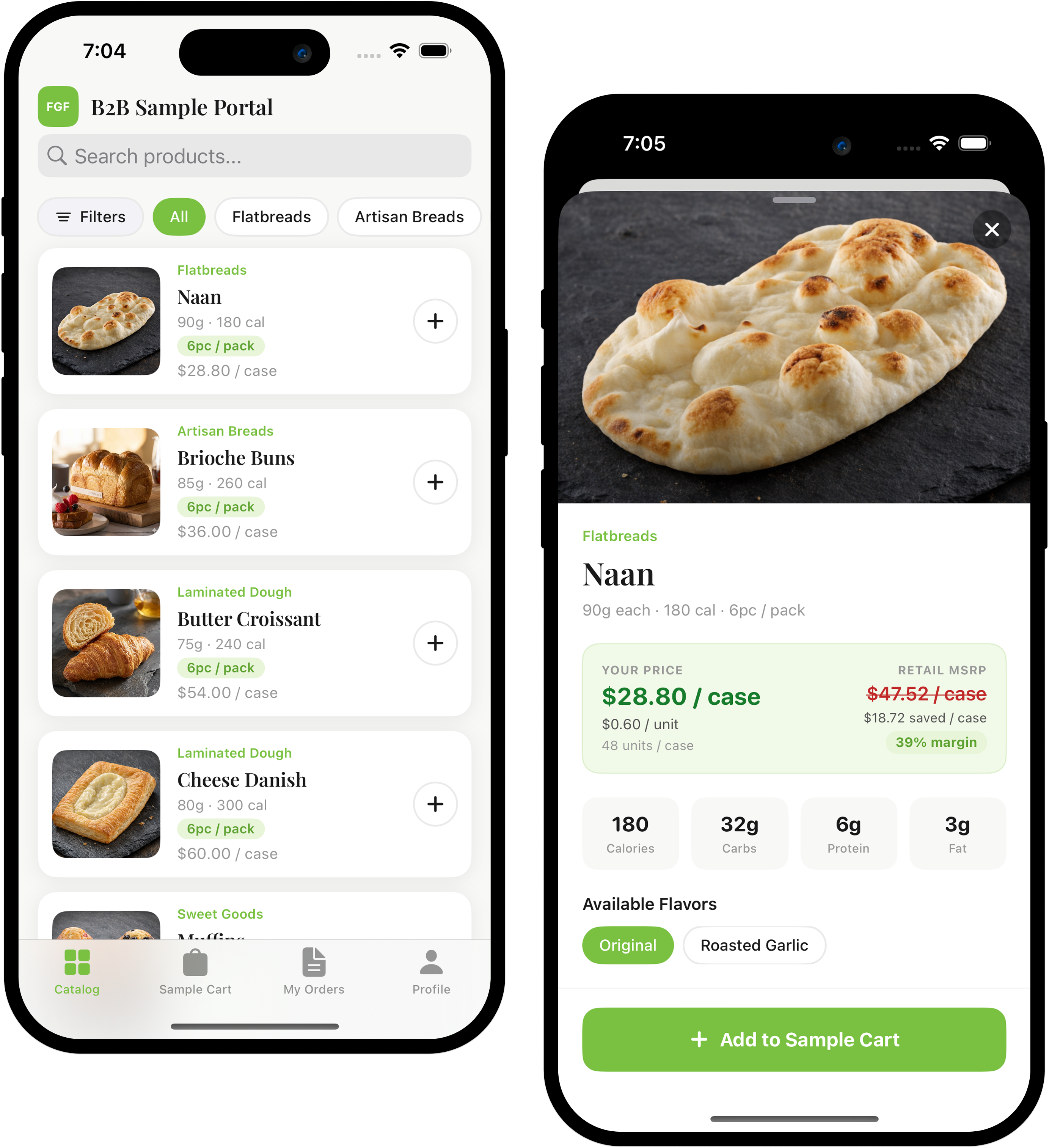 Product Sampling Portal — iOS screens